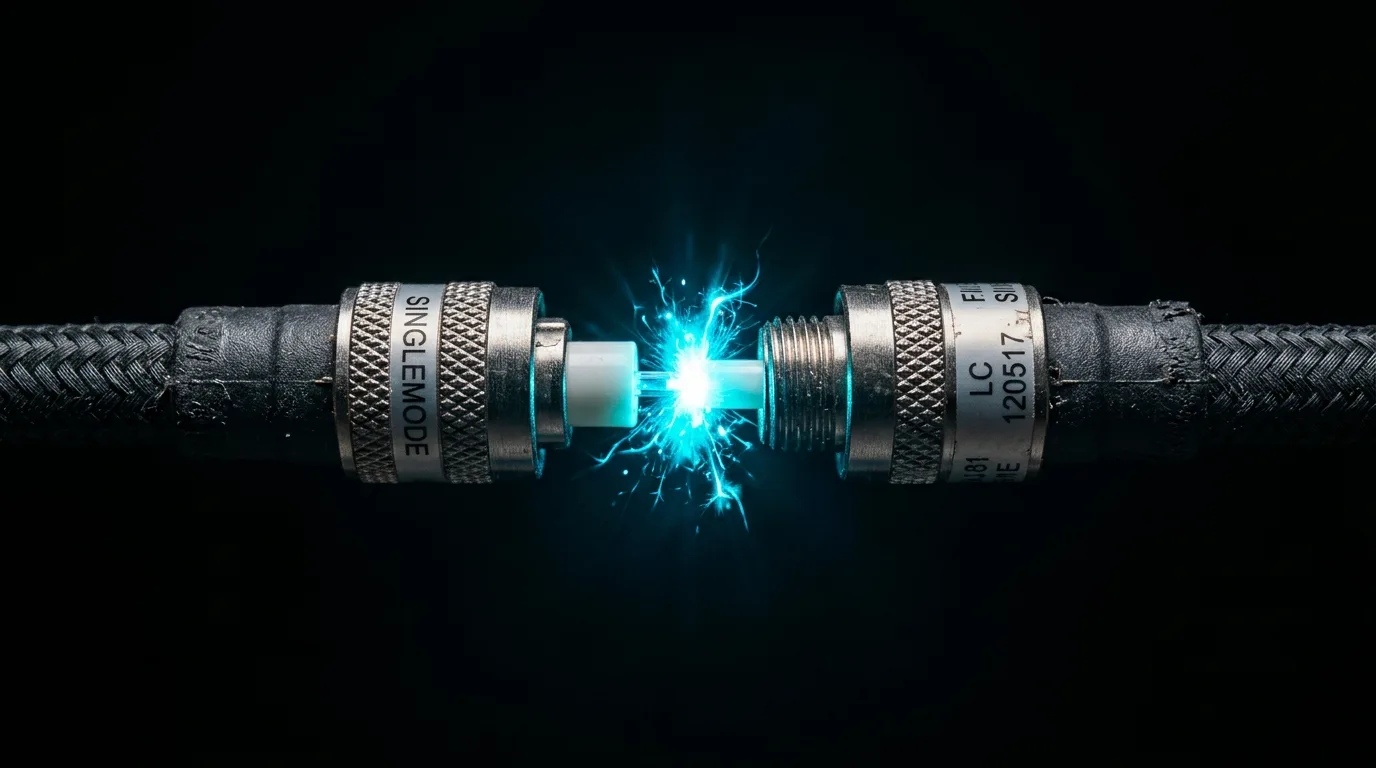Fibras ópticas iluminadas representando a conectividade veloz da internet moderna