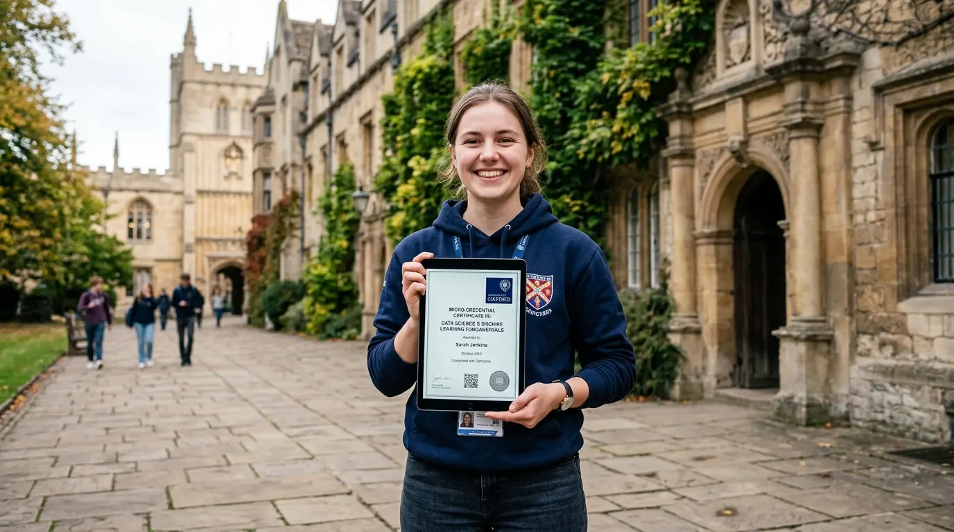 Visão contrastante de um diploma clássico de universidade em um ambiente em transformação