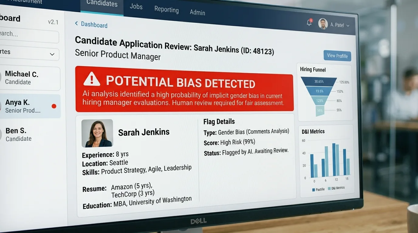 Imagem conceitual de algoritmos e balança da justiça representando a ética na IA