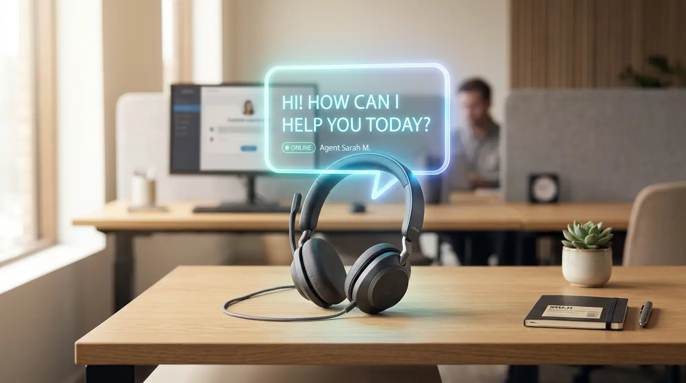 Interface de chatbot moderno em neon representando comunicação digital