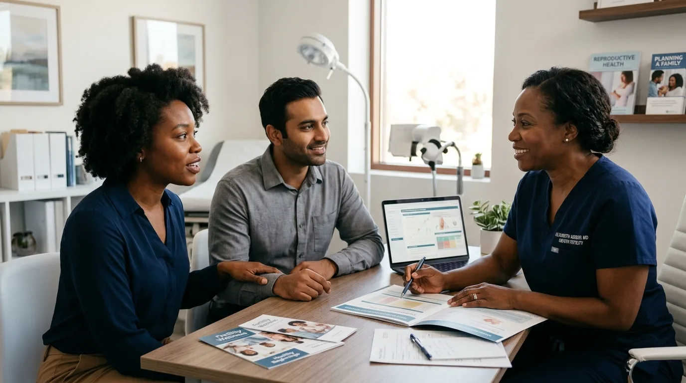 Mulher grávida sorrindo, representando a jornada da maternidade e a importância do planejamento pré-concepcional.