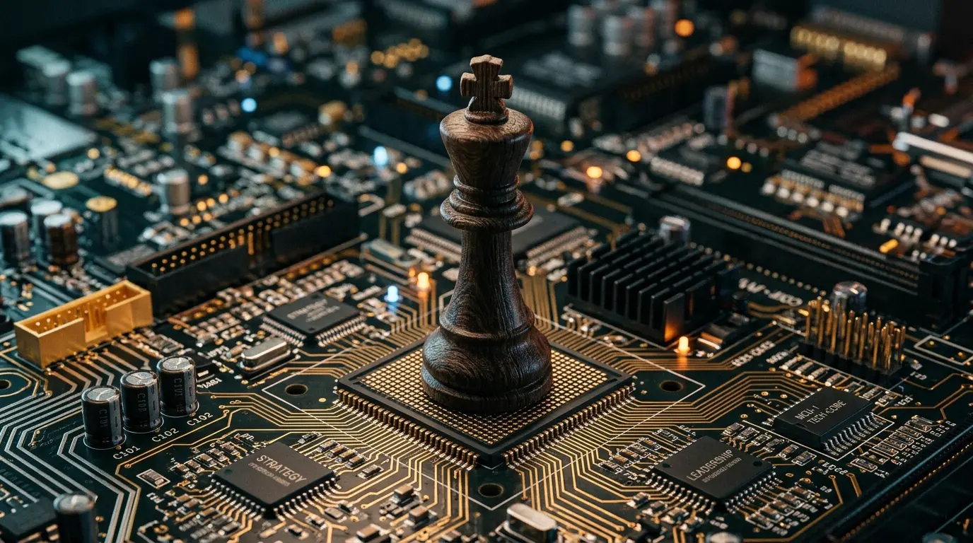 Foto macro abstrata representando circuitos e o futuro da tecnologia